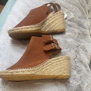kanna Tan/Brown Espadrille Wedge Sandals